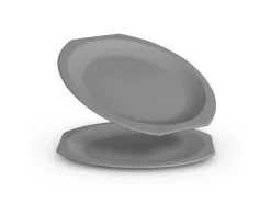 ProHome Geschirr<Kunststoff Geschirr Set BPA Frei Grau 30 Teilig 6 Personen