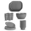 Online ProHome Kunststoff Geschirr Set BPA Frei Grau 28 Teilig 8 Personen