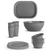 Sale Kunststoff Geschirr Set BPA Frei Grau 14 Teilig 4 Personen Geschirr