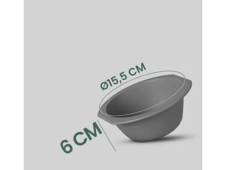 ProHome Geschirr<Kunststoff Schüssel BPA Frei 1,55 x 6 cm Grau 8er Pack