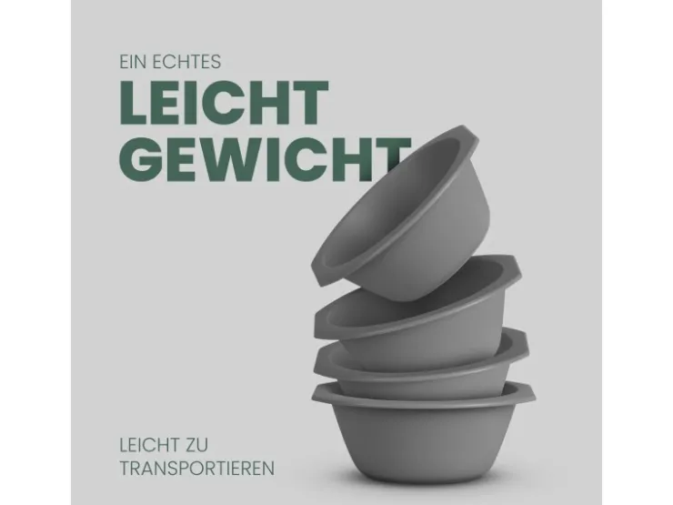 ProHome Geschirr<Kunststoff Schüssel BPA Frei 1,55 x 6 cm Grau 2er Pack