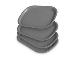 Online ProHome Kunststoff Tablett BPA Frei 377 x 277 cm Grau 4er Pack