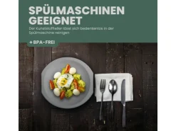 ProHome Geschirr<Kunststoff Teller BPA Frei Ø23 cm Grau 4er Pack