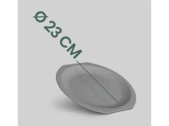 ProHome Geschirr<Kunststoff Teller BPA Frei Ø23 cm Grau 2er Pack