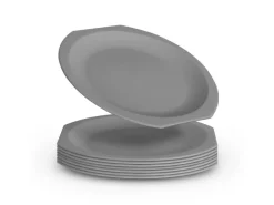Online Kunststoff Teller BPA Frei Ø23 cm Grau 8er Pack Geschirr