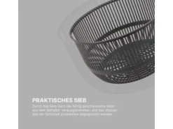 Hot Salatschleuder 4 Liter Ø25 cm Grau Pfannen