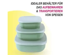 Clearance Vorratsdosen 3er Set Eckig Grau Vorratsdosen|Vorratsbehälter