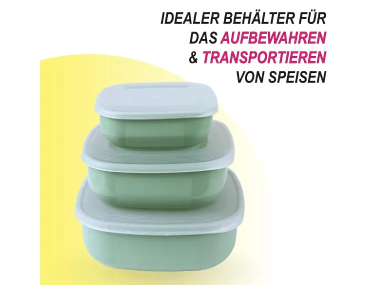 Clearance Vorratsdosen 3er Set Eckig Grau Vorratsdosen|Vorratsbehälter