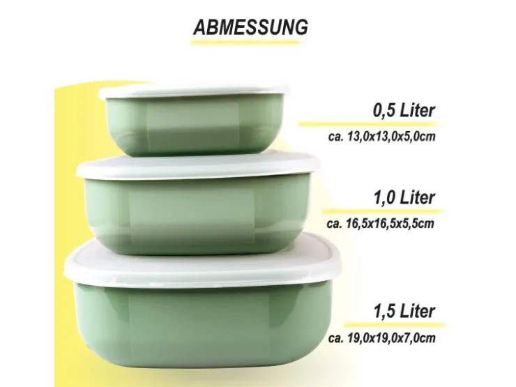 Clearance Vorratsdosen 3er Set Eckig Grau Vorratsdosen|Vorratsbehälter