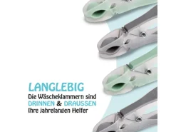 Wäscheklammern Anthrazit Grün 100er Pack Wäschetrockner