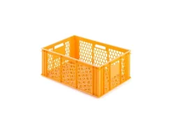 Clearance Eurobehälter Bäcker- und Konditorenkasten HxBxT 25 x 40 x 60 49 Liter Gelb-Orange Brötchenkiste Stapelbare Bäckerkiste Vorratsdosen|Vorratsbehälter