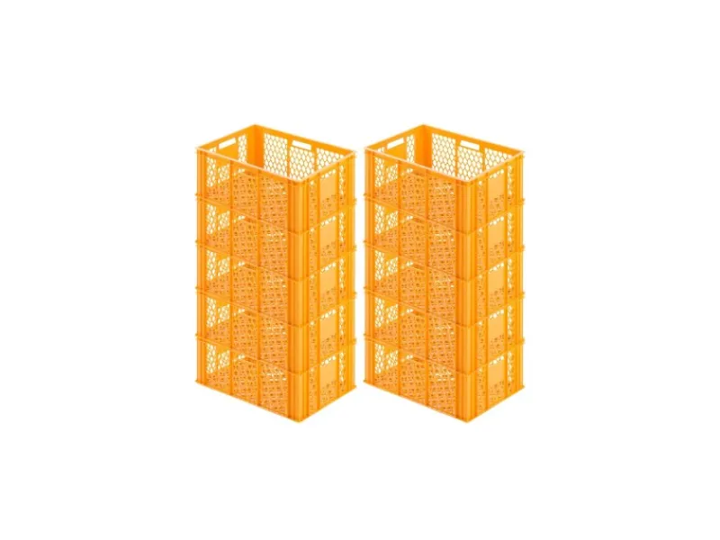 Clearance Eurobehälter Bäcker- und Konditorenkasten HxBxT 25 x 40 x 60 49 Liter Gelb-Orange Brötchenkiste Stapelbare Bäckerkiste Vorratsdosen|Vorratsbehälter