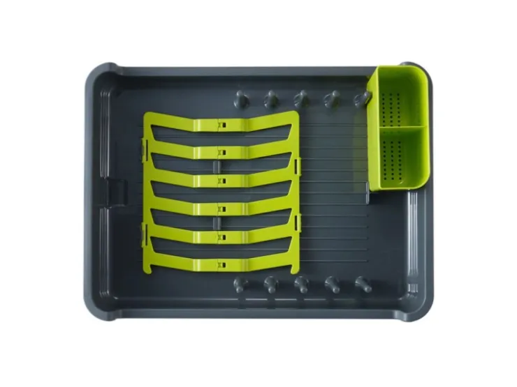 Outlet PROREGAL Praktischer Geschirrtrockner Aus Mattem Edelstahl & Kunststoff HxBxT 13 x 31 x 44,7cm Anthrazit