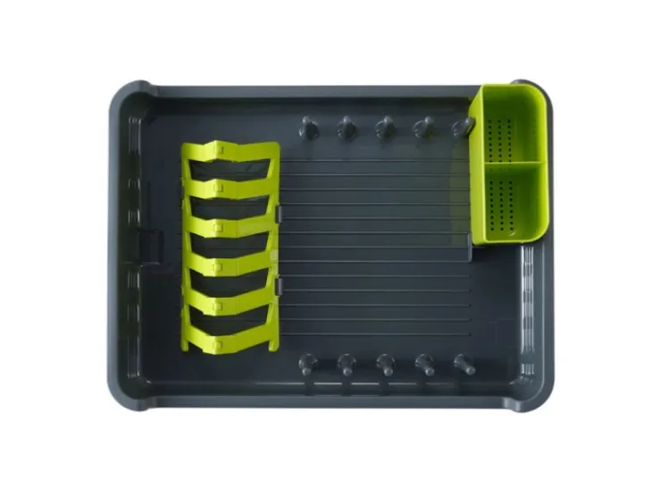 Outlet PROREGAL Praktischer Geschirrtrockner Aus Mattem Edelstahl & Kunststoff HxBxT 13 x 31 x 44,7cm Anthrazit