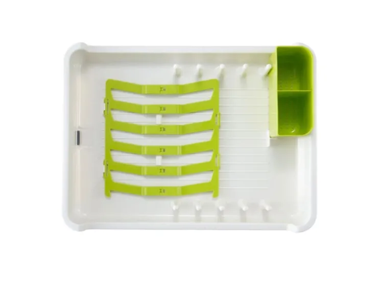 Discount PROREGAL Praktischer Geschirrtrockner Aus Mattem Edelstahl & Kunststoff HxBxT 13 x 31 x 44,7cm Weiß