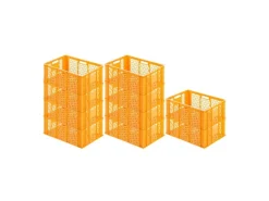 SparSet 10x Eurobehälter Bäcker- und Konditorenkasten HxBxT 25 x 40 x 60 49 Liter Brötchenkiste Stapelbare Bäckerkiste Vorratsdosen|Vorratsbehälter