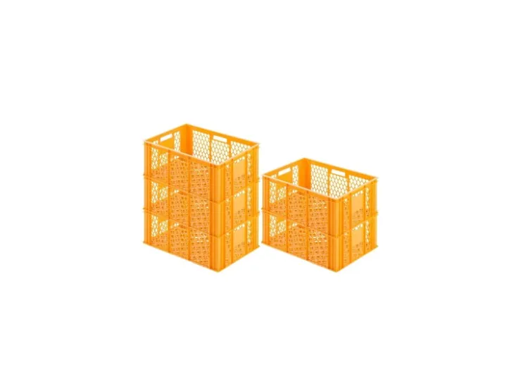 Clearance PROREGAL SparSet 5x Eurobehälter Bäcker- und Konditorenkasten HxBxT 25 x 40 x 60 49 Liter -Orange Brötchenkiste Stapelbare Bäckerkiste Gelb