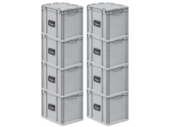 PROREGAL Gefrierschränke<Spar Set 8x Eurobox Nextgen Portable HxBxT 335 x 30 x 40 cm 30 Liter Eurobehälter Transportbox Transportbehälter Stapelbehälter