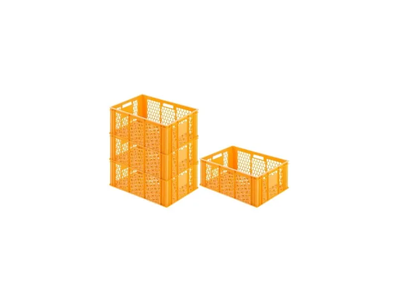 Hot SuperSparSet 4x Eurobehälter Bäcker- und Konditorenkasten HxBxT 25 x 40 x 60 49 Liter -Orange Brötchenkiste Stapelbare Bäckerkiste Vorratsdosen|Vorratsbehälter