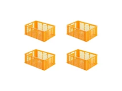 Hot SuperSparSet 4x Eurobehälter Bäcker- und Konditorenkasten HxBxT 25 x 40 x 60 49 Liter -Orange Brötchenkiste Stapelbare Bäckerkiste Vorratsdosen|Vorratsbehälter
