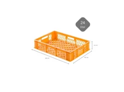 PROREGAL Vorratsdosen|Vorratsbehälter<SuperSparSet 7 x Eurobehälter Bäcker- und Konditorenkasten HxBxT 13 x 40 x 60 24 Liter -Orange Brötchenkiste Stapelbare Bäckerkiste Gelb