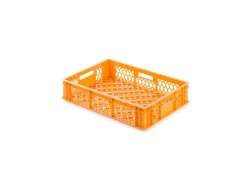 PROREGAL Vorratsdosen|Vorratsbehälter<SuperSparSet 7 x Eurobehälter Bäcker- und Konditorenkasten HxBxT 13 x 40 x 60 24 Liter -Orange Brötchenkiste Stapelbare Bäckerkiste Gelb