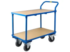 New Tischwagen Pro mit 2 Etagen HxBxT 95 x 50 x 97 cm Traglast 400 kg Lichtblau Servierwagen