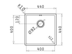 Best Pyramis Edelstahlbecken Astris Universal 1B 44 cm x 44 cm Edelstahl