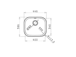 Outlet Pyramis Edelstahlbecken Kiba Square 44,6 cm x 38,6 cm Edelstahl