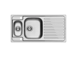 Outlet Einbauspüle Amaltia Extra 1 1/2B 1D 100 cm x 50 cm Edelstahl Edelstahlspülen