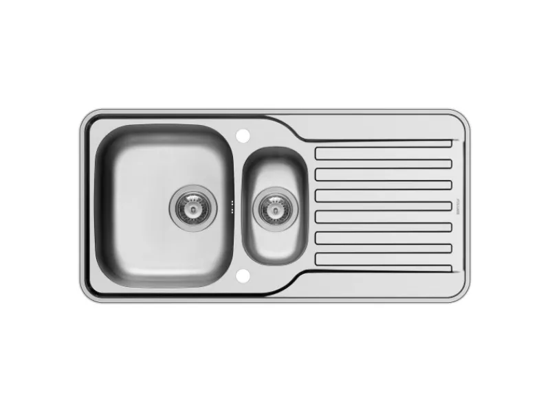Hot Einbauspüle Space Mini 1 1/2B 1D 96 cm x 48 cm Edelstahl Edelstahlspülen