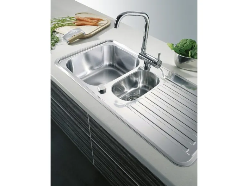 Hot Einbauspüle Space Mini 1 1/2B 1D 96 cm x 48 cm Edelstahl Edelstahlspülen