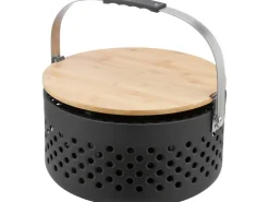 Sale Raucharmer Holzkohlegrill Ø 37,3 x 37 cm inkl. Bambus-Schneidebrett