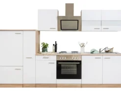 Clearance Respekta Economy Küchenzeile KB300ESWS 300 cm -Eiche Sägerau Weiß