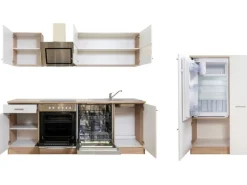 Discount Economy Küchenzeile KB310ESWSC 310 cm -Eiche Sägerau Kühlschränke|Einbauküchen