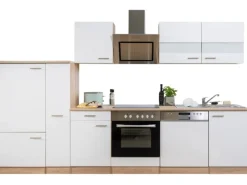 Discount Economy Küchenzeile KB310ESWSC 310 cm -Eiche Sägerau Kühlschränke|Einbauküchen