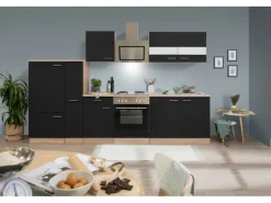 Economy Küchenzeile KB270ESGS 270 cm -Eiche Sägerau Herde|Kühlschränke