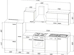 Sale Respekta Economy Küchenzeile KB280ESGS 280 cm -Eiche Sägerau Grau