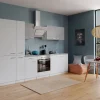 Sale Economy Küchenzeile KB300WWBSCGKE178 300 cm Weiß-Beton Optik Herde|Winkelküchen