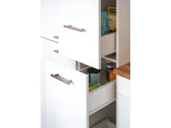 Sale Economy Küchenzeile KB300WWBSCGKE178 300 cm Weiß-Beton Optik Herde|Winkelküchen