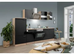 Best Economy Küchenzeile KB270ESSS 270 cm -Eiche Sägerau Herde|Kühlschränke