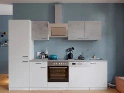 Sale Respekta Economy Küchenzeile KB280WWBSCGKE178 280 cm Weiß-Beton Optik