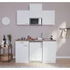 Best Economy Küchenzeile KB150WWMIC 150 cm Weiß Single-Küchen|Pantryküchen