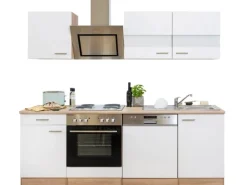 Best Economy Küchenzeile KB220ESWS 220 cm -Eiche Sägerau Winkelküchen|Herde