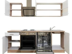 Best Economy Küchenzeile KB220ESWS 220 cm -Eiche Sägerau Winkelküchen|Herde