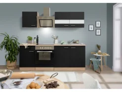 Clearance Economy Küchenzeile KB210ESSSC 210 cm -Eiche Sägerau Einbauküchen