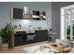 Clearance Economy Küchenzeile KB210ESSSC 210 cm -Eiche Sägerau Einbauküchen
