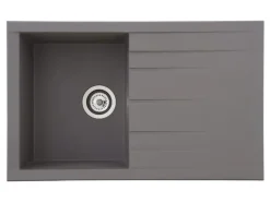 Discount Einbauspüle Mineralite Houston 80 cm x 50 cm Betongrau Granitspülen