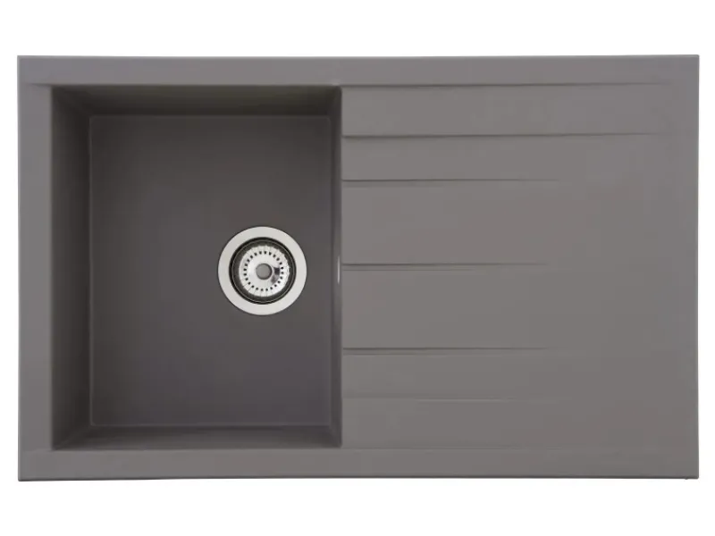 Discount Einbauspüle Mineralite Houston 80 cm x 50 cm Betongrau Granitspülen