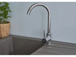 Discount Einbauspüle Mineralite Houston 80 cm x 50 cm Betongrau Granitspülen